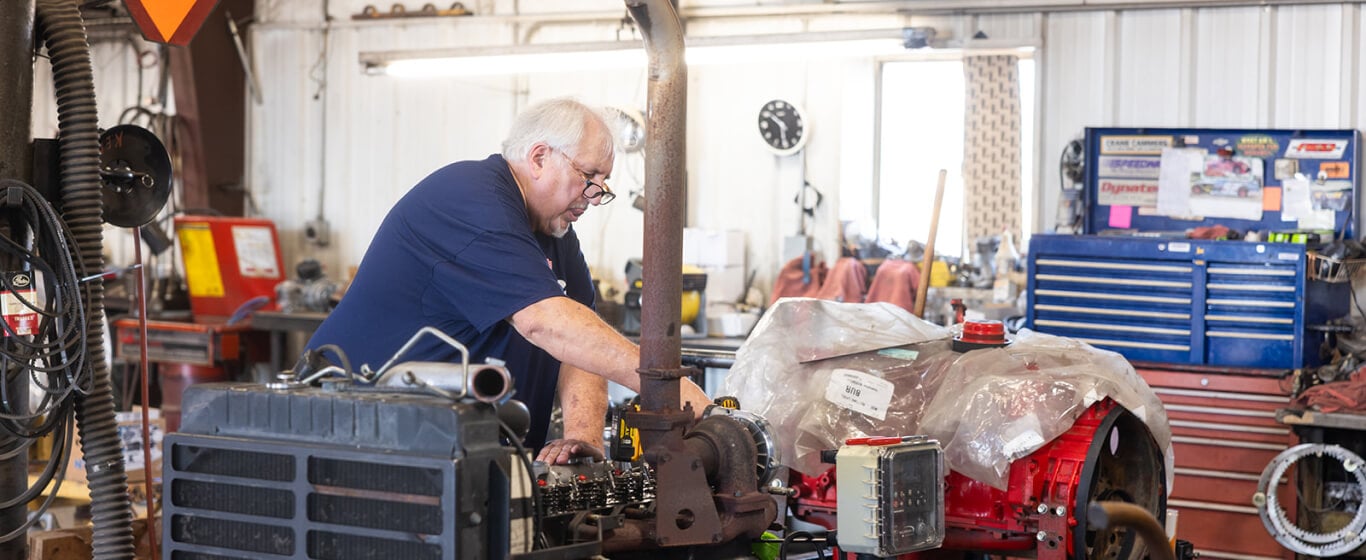 Staff working in garage