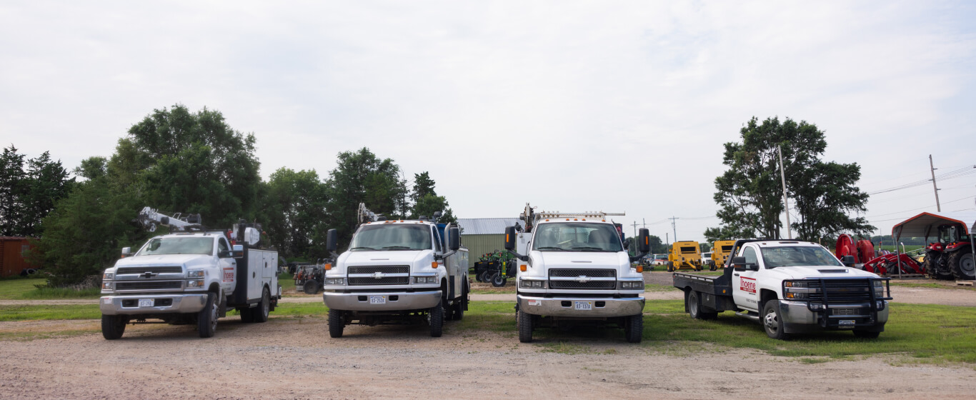 Trucks white in parking lot